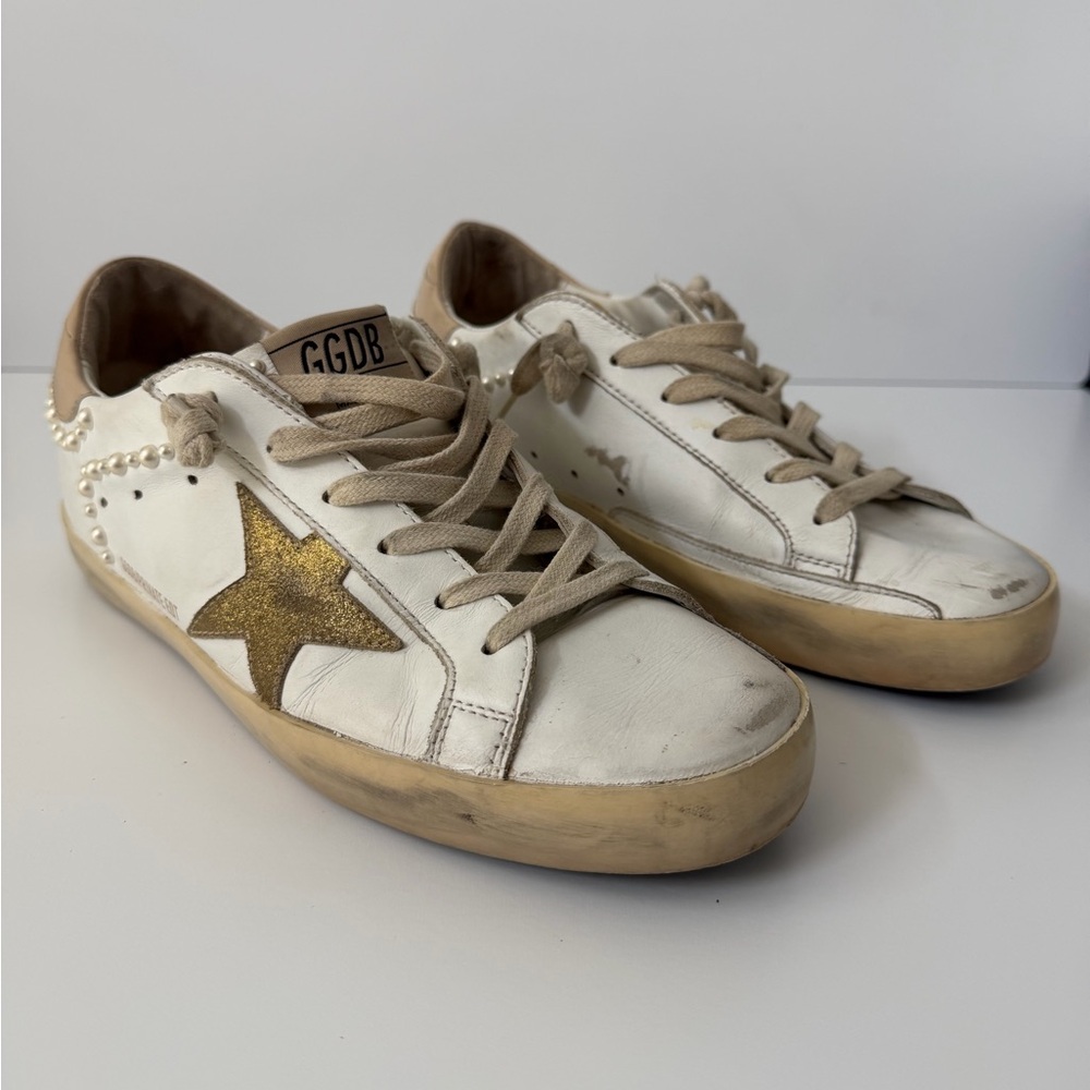 Golden Goose Superstar Pearly Low-Top Sneakers, Size 38 - Picture 3 of 13